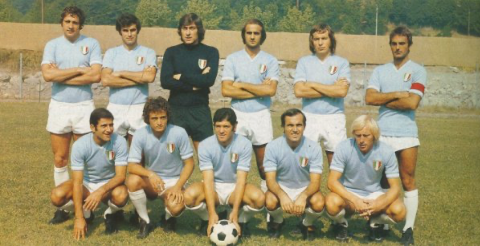Lazio with the Scudetto Patch on their Kits for the First Time