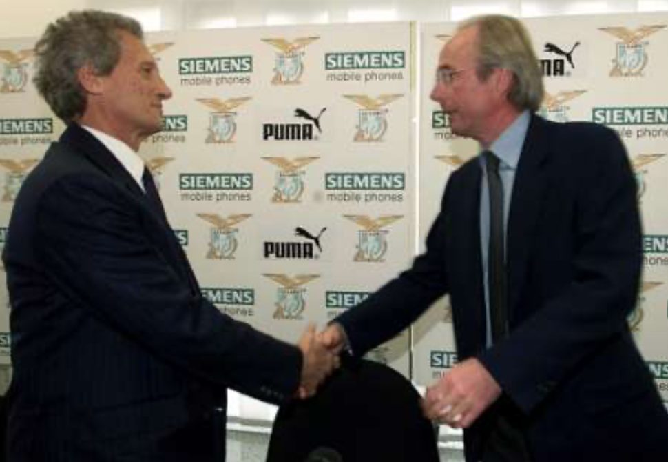 Former Lazio President Sergio Cragnotti and Former Manager Sven-Göran Eriksson