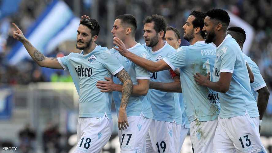 Lazio Celebrating after a goal in the Serie A