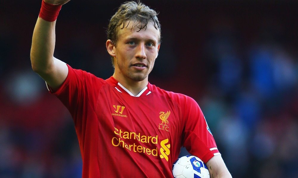 Lucas Leiva playing for Liverpool, Source- 101 Great Goals