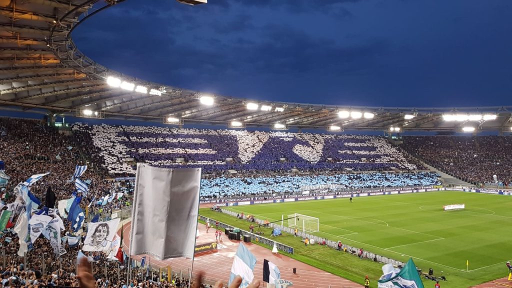 Lazio fans re-creating their club logo