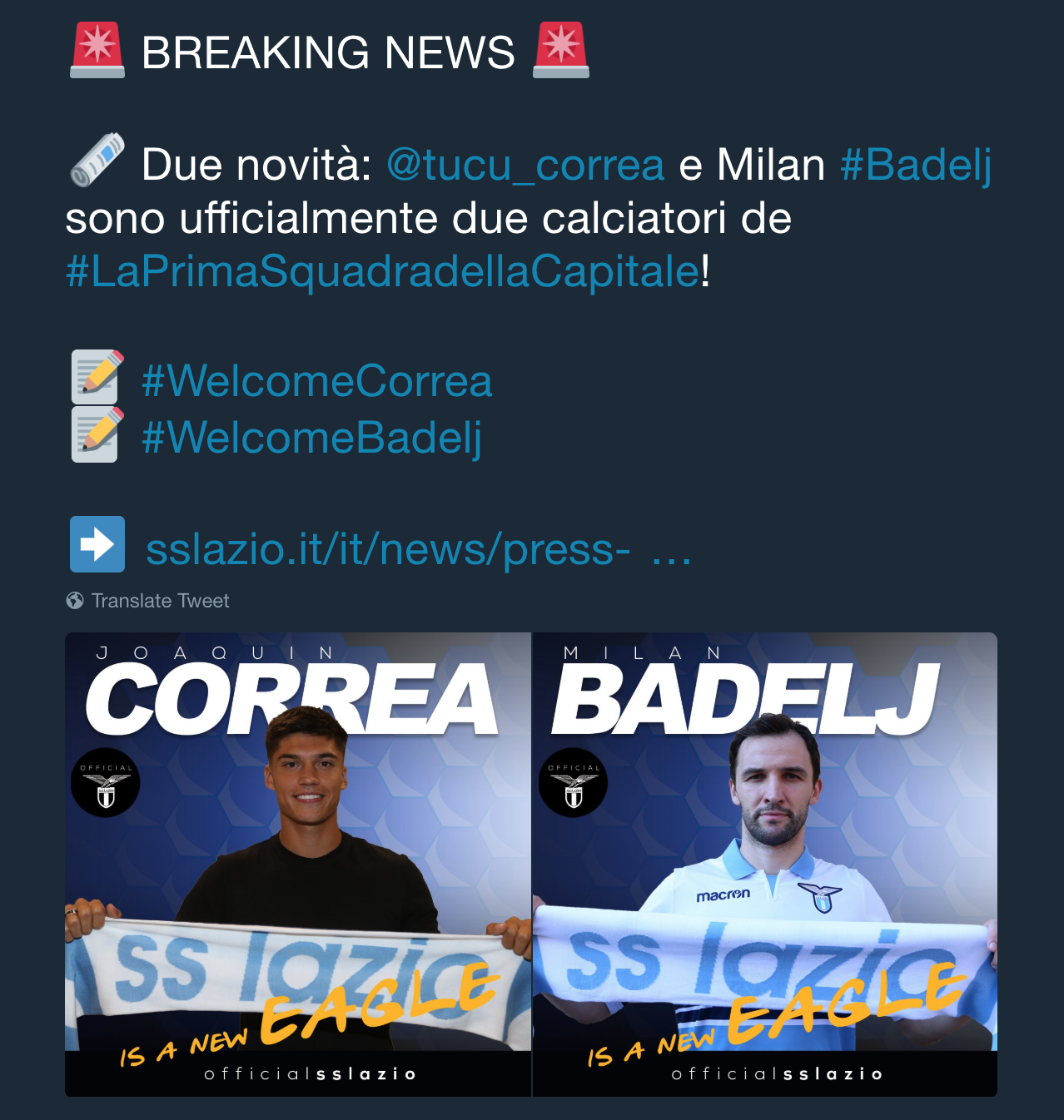 Joaquin Correa and Milan Badelj