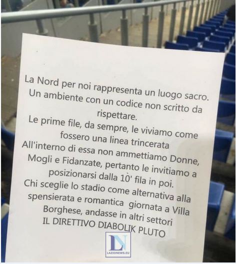 The flyer that was handed out at the Stadio Olimpico, Source: LazioNews