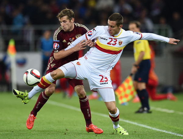 Adam Marusic playing for Montenegro, Source- Zimbio