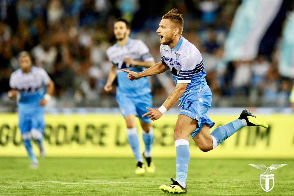 Ciro Immobile celebrating a goal, Source- Official S.S.Lazio