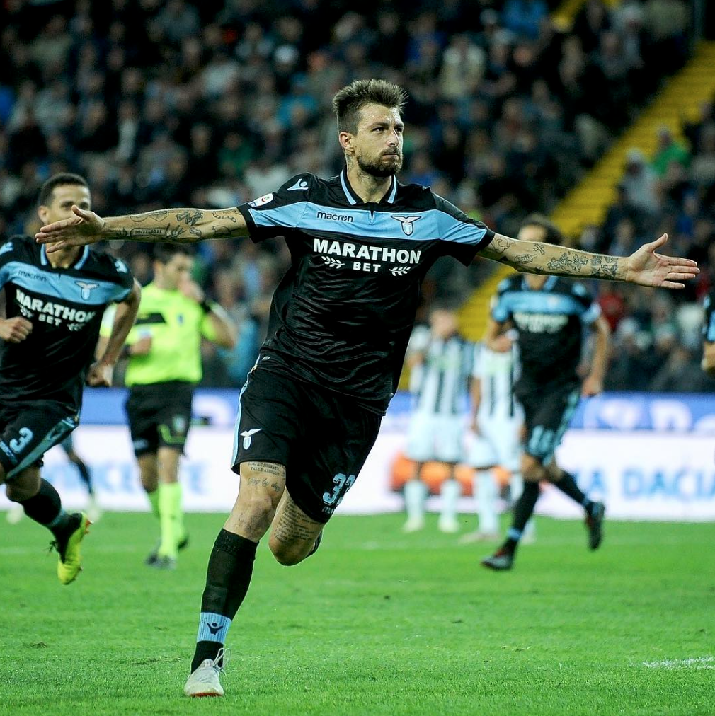 Francesco Acerbi celebrates his first goal in the biancocelesti jersey, Source- Official S.S.Lazio
