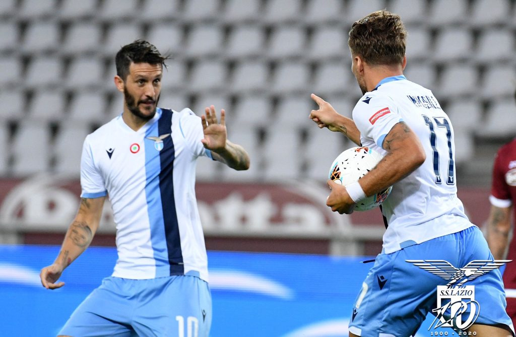 Ciro Immobile and Luis Alberto Celebrating Immobile's Goal Against Torino in the 2019/20 Serie A, Source- Official S.S. Lazio