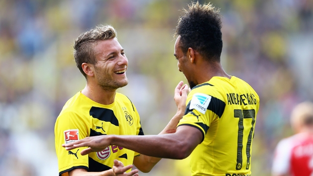 Ciro Immobile and Pierre-Emerick Aubameyang at Borussia Dortmund, Source- Getty Images