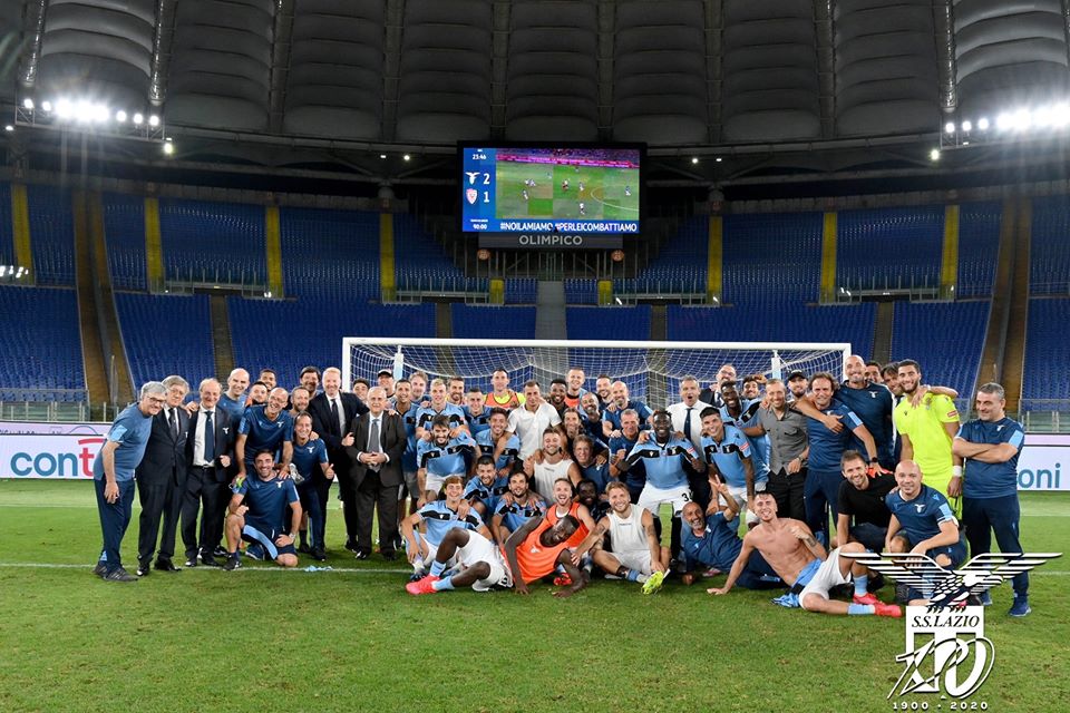 Lazio Celebrate UEFA Champions League Qualification