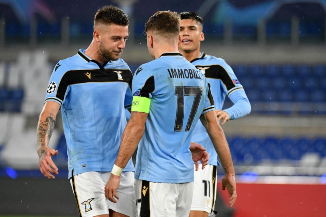 Sergej Milinkovic-Savic & Ciro Immobile & Joaquin Correa / Lazio vs Club Brugge / UEFA Champions League