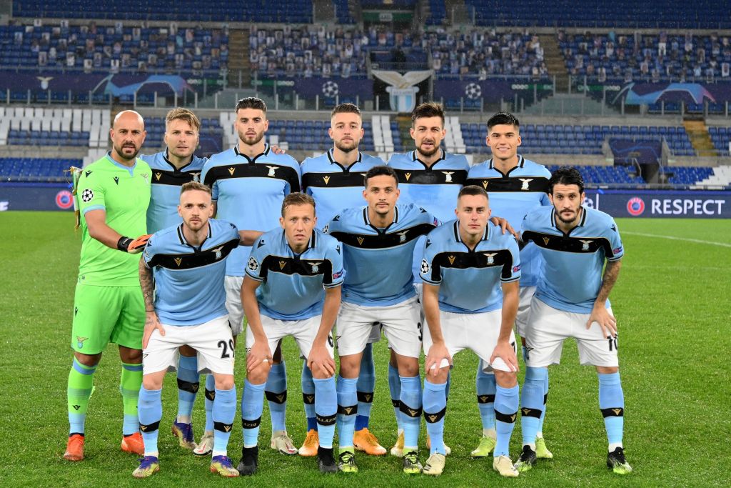 ROME, ITALY - DECEMBER 08: SS Lazio player pose a photo team during the UEFA Champions League Group F stage match between SS Lazio and Club Brugge KV at Stadio Olimpico on December 08, 2020 in Rome, Italy. Sporting stadiums around Italy remain under strict restrictions due to the Coronavirus Pandemic as Government social distancing laws prohibit fans inside venues resulting in games being played behind closed doors. (Photo by Marco Rosi - SS Lazio/Getty Images)