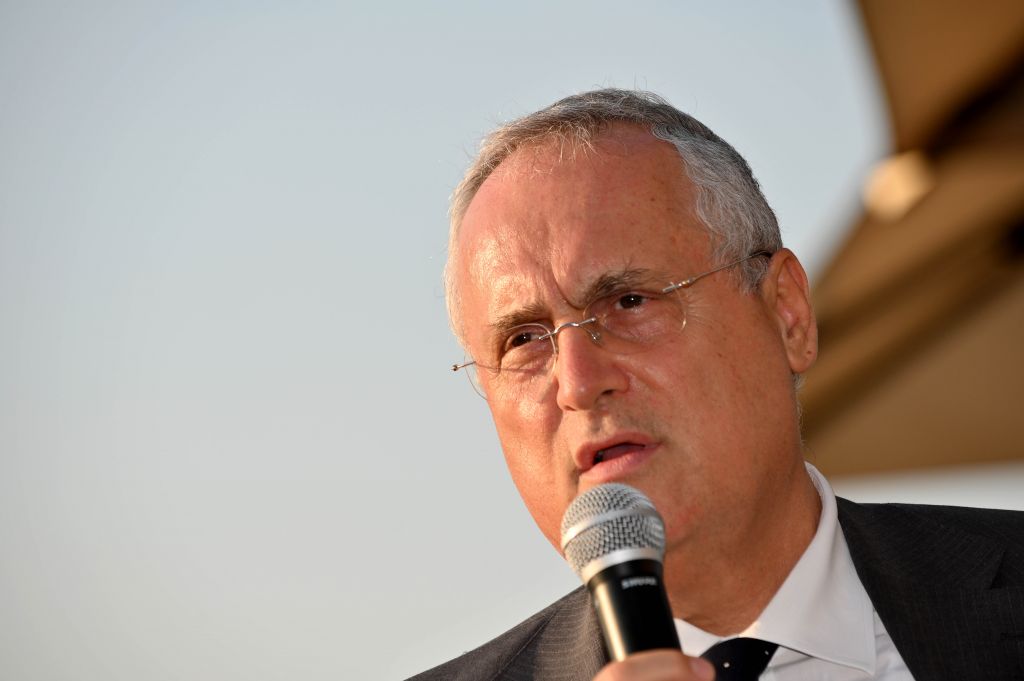 ROME, ITALY - SEPTEMBER 17: SS Lazio president Claudio Lotito during the SS Lazio women team unveiling at "LaRinascente" on September 17, 2020 in Rome, Italy. (Photo by Marco Rosi - SS Lazio/Getty Images)