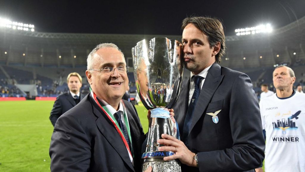 Claudio Lotito and Simone Inzaghi / Lazio