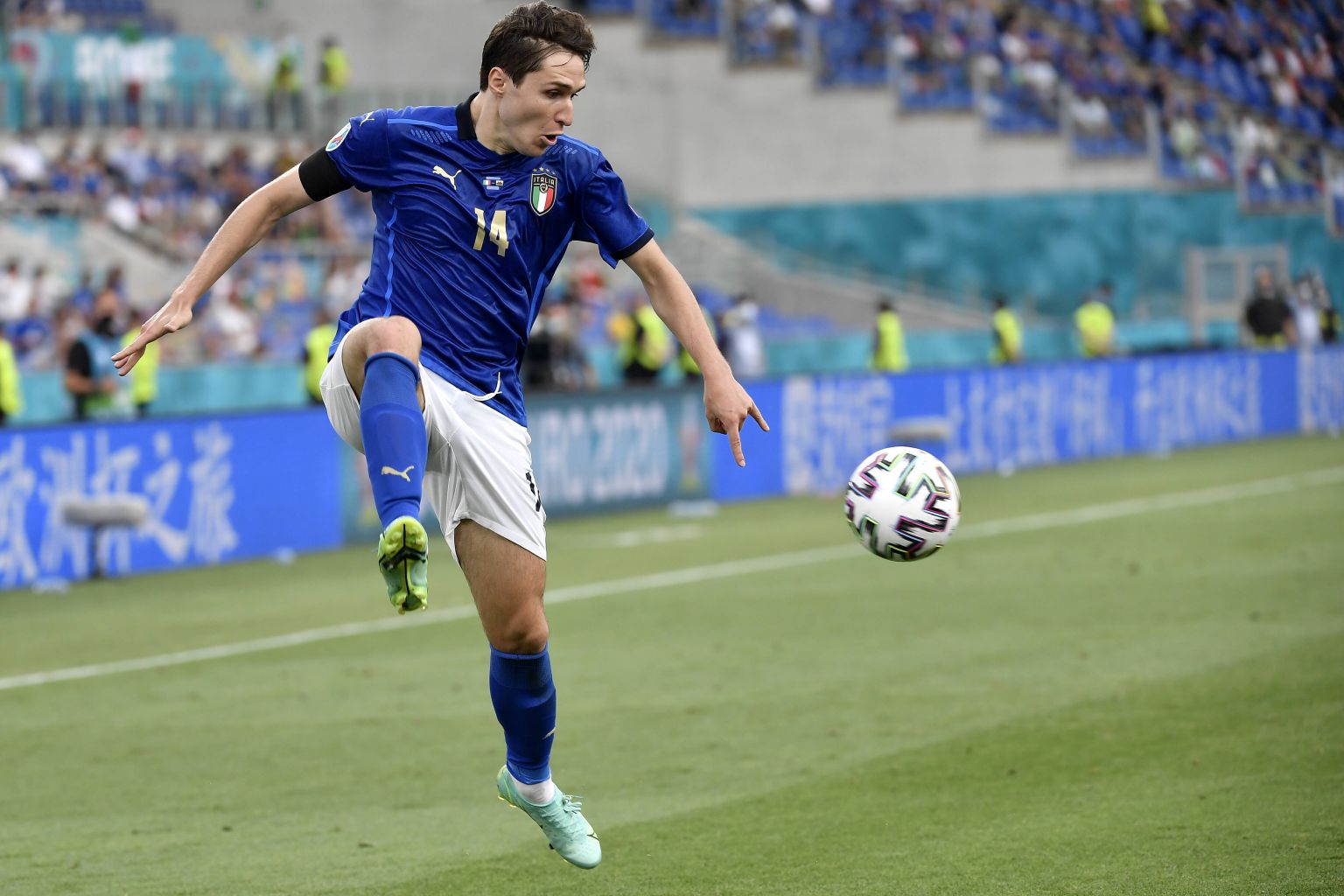 Video Juventus Forward Federico Chiesa Opens up the Scoring for Italy