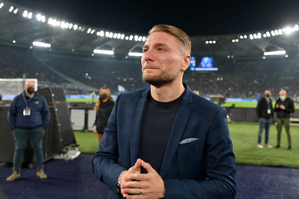 Ciro Immobile celebrated by his fans before the match Serie A Tim Cup match SS Lazio v Juventus at the Stadio Olimpico in Rome. Rome, 20 November 2021 © Marco Rosi / Fotonotizia