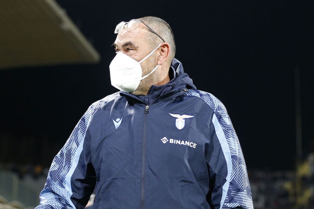 FLORENCE, ITALY - FEBRUARY 05: Maurizio Sarri manager of SS Lazio looks on during the Serie A match between ACF Fiorentina and SS Lazio at Stadio Artemio Franchi on February 5, 2022 in Florence, Italy. (Photo by Gabriele Maltinti/Getty Images)
