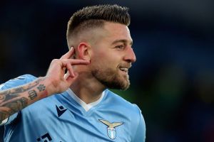 Chelsea target Sergej Milinkovic-Savic during the Serie A match between SS Lazio and US Sassuolo at Stadio Olimpico on April 2, 2022 in Rome, Italy.