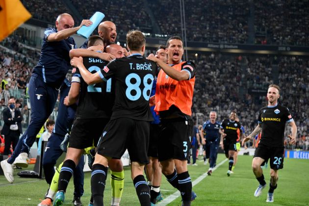 Sergej Milinkovic-Savic celebrates after the 2-2 goal Serie A Championship match Juventus v SS Lazio at the Allianz Stadium in Turin. Turin, 16 May 2022 © Marco Rosi / Fotonotizia