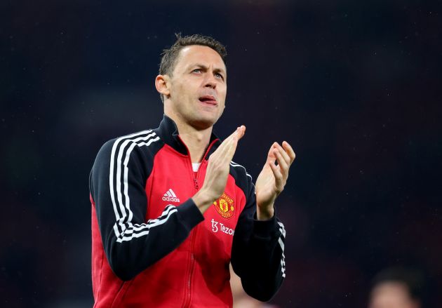 MANCHESTER, ENGLAND - MAY 02: Nemanja Matic of Manchester United applauds following the Premier League match between Manchester United and Brentford at Old Trafford on May 02, 2022 in Manchester, England. (Photo by Catherine Ivill/Getty Images)