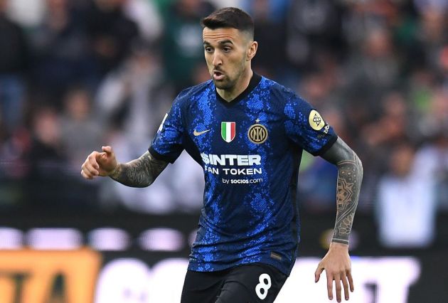 UDINE, ITALYUDINE, ITALY - MAY 01: Matias Vecino of FC Internazionale in action during the Serie A match between Udinese Calcio and FC Internazionale at Dacia Arena on May 01, 2022 in Udine, Italy. (Photo by Alessandro Sabattini/Getty Images) - MAY 01: Matias Vecino of FC Internazionale in action during the Serie A match between Udinese Calcio and FC Internazionale at Dacia Arena on May 01, 2022 in Udine, Italy. (Photo by Alessandro Sabattini/Getty Images)