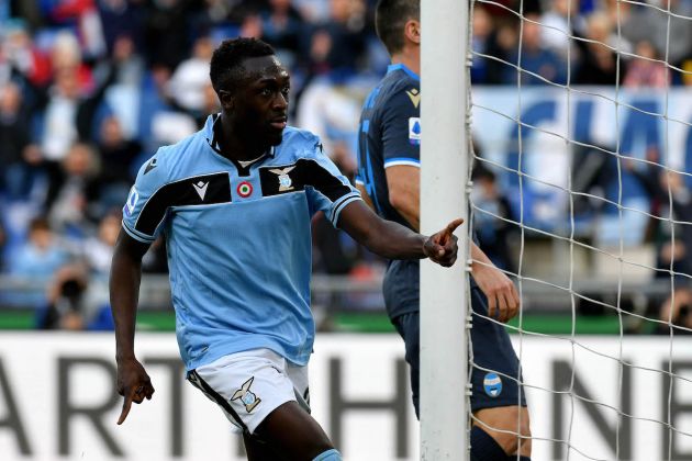 ROME, ITALY - FEBRUARY 02: Bobby Adekanye of SS Lazio celebrates scoring his team's fifth goal during the Serie A match between SS Lazio and SPAL at Stadio Olimpico on February 02, 2020 in Rome, Italy. (Photo by Marco Rosi/Getty Images)