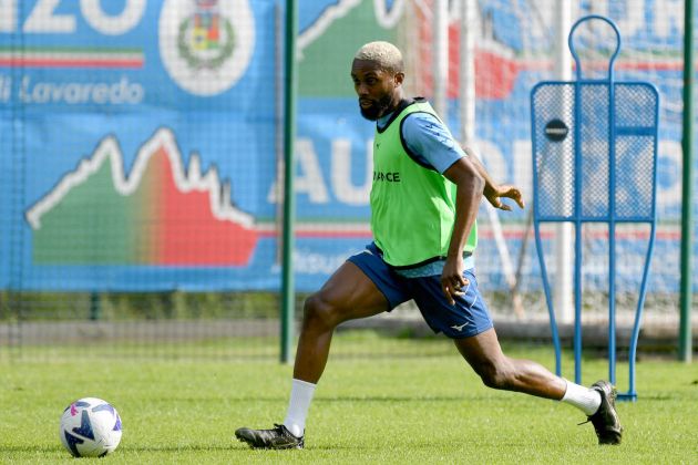 AURONZO DI CADORE, ITALY - JULY 07: Daniel Akpa Akpro of SS Lazio during the SS Lazio training session on July 07, 2022 in Auronzo di Cadore, Italy. (Photo by Marco Rosi - SS Lazio/Getty Images)