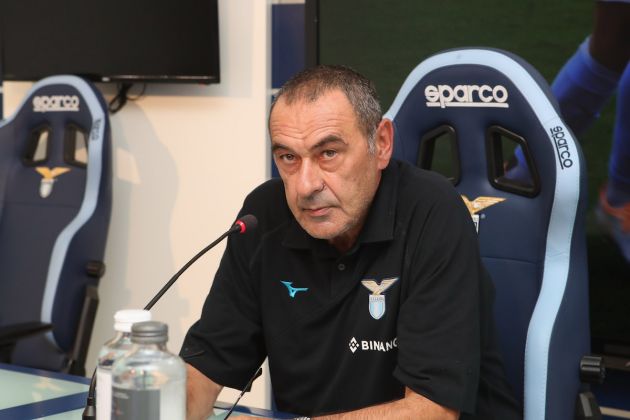 ROME, ITALY - AUGUST 13: SS Lazio head coach Maurizio Sarri attends a press conference at Formello sport centre on August 13, 2022 in Rome, Italy. (Photo by Paolo Bruno/Getty Images)