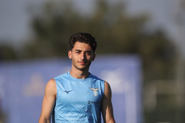 ROME, ITALY - JULY 25: Raul Moro of SS Lazio looks on during the training session at Formello Sport Centre on July 25, 2022 in Rome, Italy. (Photo by Paolo Bruno/Getty Images)