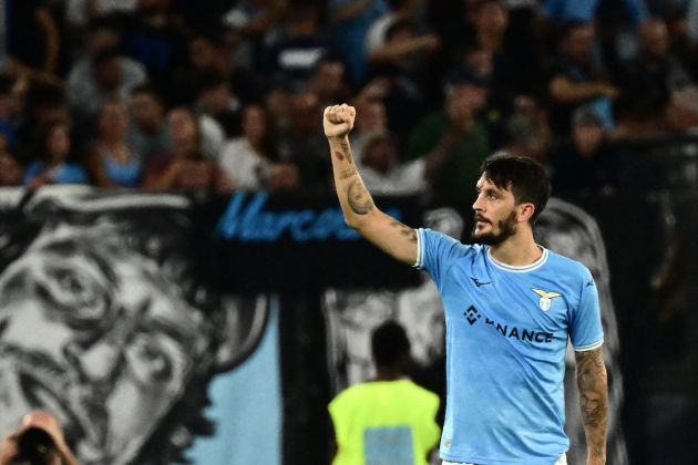 Lazio midfielder Luis Alberto celebrates after scoring a goal during the Italian Serie A football match betwen Lazio and Hellas Verona at the Olympic stadium in Rome on September 11, 2022. (Photo by Vincenzo PINTO / AFP) (Photo by VINCENZO PINTO/AFP via Getty Images)
