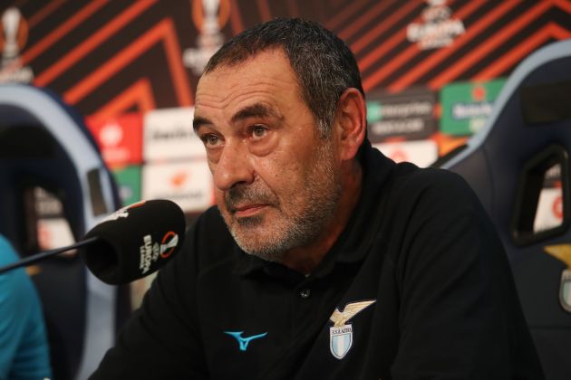 ROME, ITALY - SEPTEMBER 07: SS Lazio head coach Maurizio Sarri attends a press conference at Formello sport centre on September 7, 2022 in Rome, Italy. (Photo by Paolo Bruno/Getty Images)
