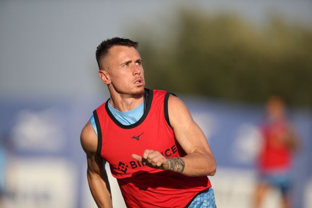 ROME, ITALY - JULY 25: Patric of SS Lazio in action during the training session at Formello Sport Centre on July 25, 2022 in Rome, Italy. (Photo by Paolo Bruno/Getty Images)