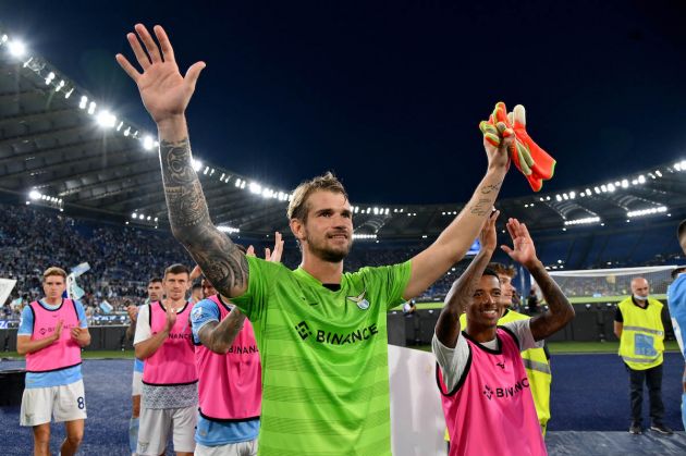 ROME, ITALY - AUGUST 14: Ivan Provedel of SS Lazio celebrate for the victory after the Serie A match between SS Lazio and Bologna FC at Stadio Olimpico on August 14, 2022 in Rome, Italy. (Photo by Marco Rosi - SS Lazio/Getty Images)