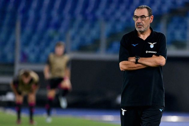 ROME, ITALY - SEPTEMBER 08: SS Lazio head coach Maurizio Sarri during the UEFA Europa League group F match between SS Lazio and Feyenoord at Stadio Olimpico on September 08, 2022 in Rome, Italy. (Photo by Marco Rosi - SS Lazio/Getty Images)