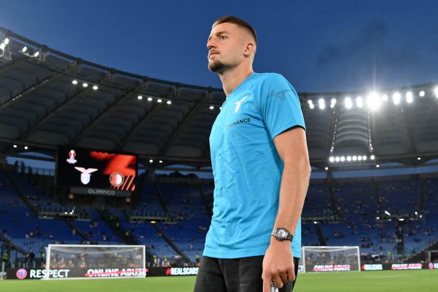 ROME, ITALY - SEPTEMBER 08: Sergej Milinkovic-Savic of SS Lazio prior the UEFA Europa League group F match between SS Lazio and Feyenoord at Stadio Olimpico on September 08, 2022 in Rome, Italy. (Photo by Marco Rosi - SS Lazio/Getty Images)