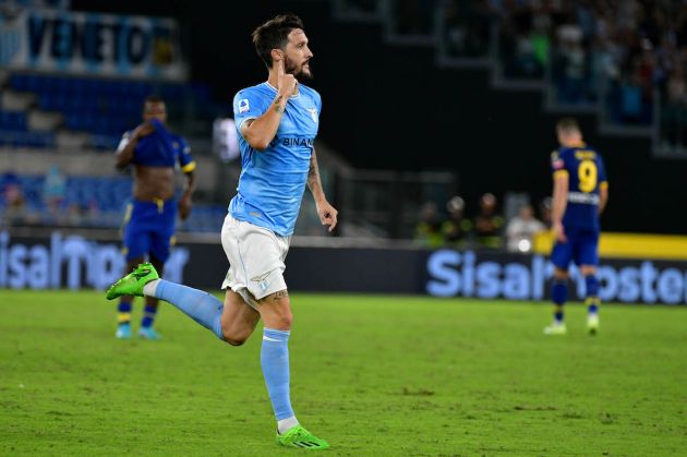 ROME, ITALY - SEPTEMBER 11: Luis Alberto of SS Lazio celebrates a second goal during the Serie A match between SS Lazio and Hellas Verona at Stadio Olimpico on September 11, 2022 in Rome, Italy. (Photo by Marco Rosi - SS Lazio/Getty Images)