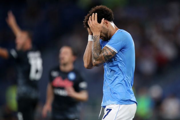 ROME, ITALY - SEPTEMBER 03: Felipe Anderson of SS Lazio reacts after the final whistle of the Serie A match between SS Lazio and SSC Napoli at Stadio Olimpico on September 03, 2022 in Rome, Italy. (Photo by Paolo Bruno/Getty Images)