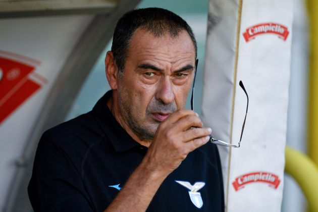 TURIN, ITALY - AUGUST 20: Maurizio Sarri, Head Coach of SS Lazio looks on during the Serie A match between Torino FC and SS Lazio at Stadio Olimpico di Torino on August 20, 2022 in Turin, . (Photo by Valerio Pennicino/Getty Images)