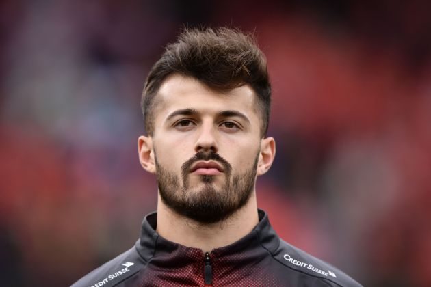 Switzerland forward Albian Ajeti looks on prior to the Euro 2020 qualifying football match between Switzerland and Gibraltar, at the Stade Tourbillon stadium in Sion, on September 8, 2019. (Photo by FABRICE COFFRINI / AFP) (Photo by FABRICE COFFRINI/AFP via Getty Images)