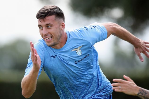 ROME, ITALY - SEPTEMBER 14: Nicolo Casale of SS Lazio in action during a training session at Formello sport centre on September 14, 2022 in Rome, Italy. (Photo by Paolo Bruno/Getty Images)