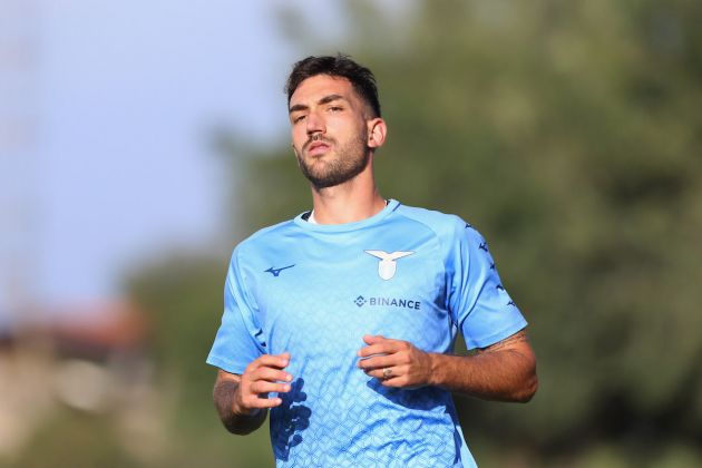 ROME, ITALY - SEPTEMBER 07: Danilo Cataldi of SS Lazio in action during the training session at Formello sport centre on September 7, 2022 in Rome, Italy. (Photo by Paolo Bruno/Getty Images)