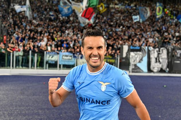 ROME, ITALY - OCTOBER 13: Pedro Rodriguez of SS Lazio celebrates a second goal during the UEFA Europa League group F match between SS Lazio and SK Sturm Graz at Stadio Olimpico on October 13, 2022 in Rome, Italy. (Photo by Marco Rosi - SS Lazio/Getty Images)