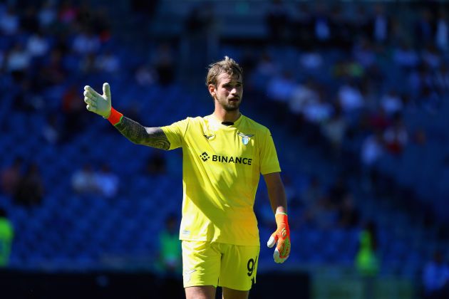 ROME, ITALY - OCTOBER 02: SS Lazio goalkeeper Ivan Provedel gestures during the Serie A match between SS Lazio and Spezia Calcio at Stadio Olimpico on October 2, 2022 in Rome, Italy. (Photo by Paolo Bruno/Getty Images)