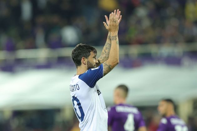 FLORENCE, ITALY - OCTOBER 10: Luis Alberto Romero Alconchel of SS Lazio celebrates after scoring a goal during the Serie A match between ACF Fiorentina and SS Lazio at Stadio Artemio Franchi on October 10, 2022 in Florence, Italy. (Photo by Gabriele Maltinti/Getty Images)