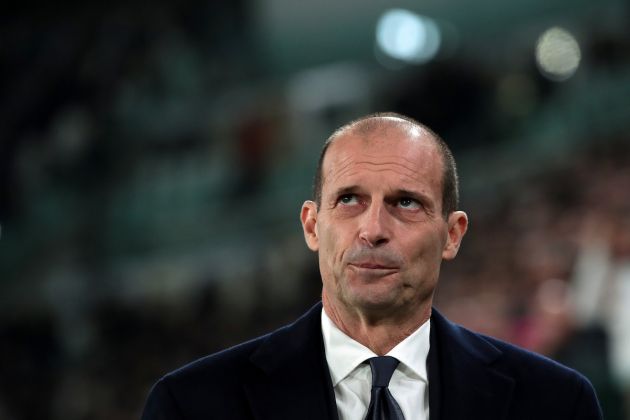 TURIN, ITALY - NOVEMBER 06: Massimiliano Allegri, Head Coach of Juventus looks on prior to the Serie A match between Juventus and FC Internazionale at on November 06, 2022 in Turin, Italy. (Photo by Emilio Andreoli/Getty Images)