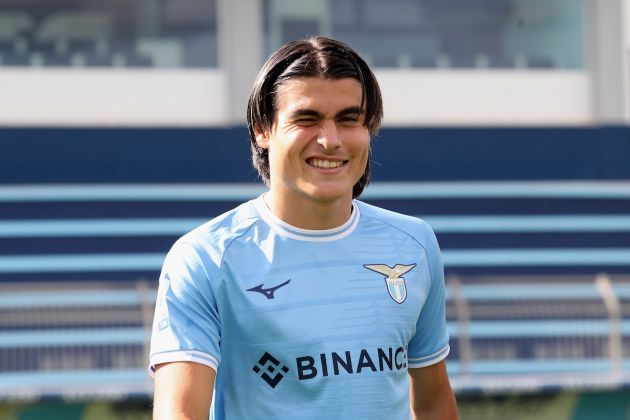 ROME, ITALY - OCTOBER 04: SS Lazio player Luka Romero during the SS Lazio official team photo at Formello sport centre on October 4, 2022 in Rome, Italy. (Photo by Paolo Bruno/Getty Images)