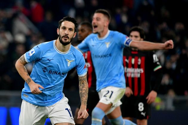 ROME, ITALY - JANUARY 24: Luis Alberto of SS Lazio celebrates a third goal a penalty during the Serie A match between SS Lazio and AC MIlan at Stadio Olimpico on January 24, 2023 in Rome, Italy. (Photo by Marco Rosi - SS Lazio/Getty Images)