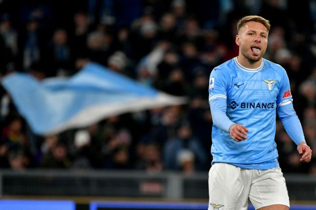 ROME, ITALY - JANUARY 29: Ciro Immobile of SS Lazio reacts during the Serie A match between SS Lazio and ACF Fiorentina at Stadio Olimpico on January 29, 2023 in Rome, Italy. (Photo by Marco Rosi - SS Lazio/Getty Images)