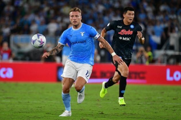 ROME, ITALY - SEPTEMBER 03: Ciro Immobile of SS Lazio in action during the Serie A match between SS Lazio and SSC Napoli at Stadio Olimpico on September 03, 2022 in Rome, Italy. (Photo by Marco Rosi - SS Lazio/Getty Images)