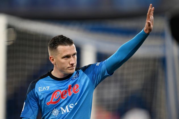NAPLES, ITALY - JANUARY 29: Piotr Zielinski of SSC Napoli in action during the Serie A match between SSC Napoli and AS Roma at Stadio Diego Armando Maradona on January 29, 2023 in Naples, Italy. (Photo by Francesco Pecoraro/Getty Images)