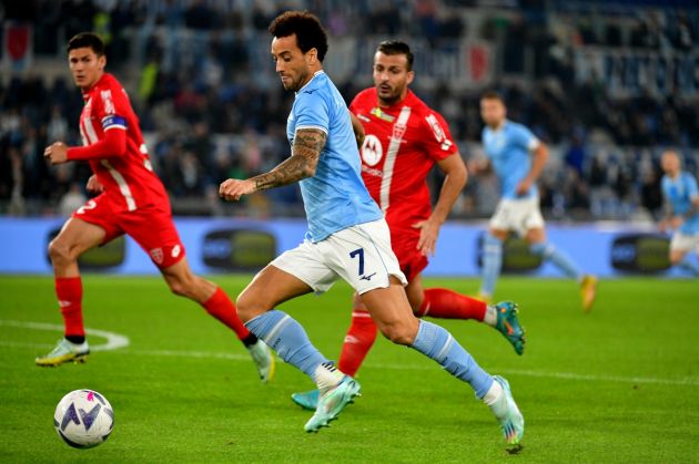 ROME, ITALY - NOVEMBER 10: Felipe Anderson of SS Lazio in action during the Serie A match between SS Lazio and AC Monza at Stadio Olimpico on November 10, 2022 in Rome, Italy. (Photo by Marco Rosi - SS Lazio/Getty Images)